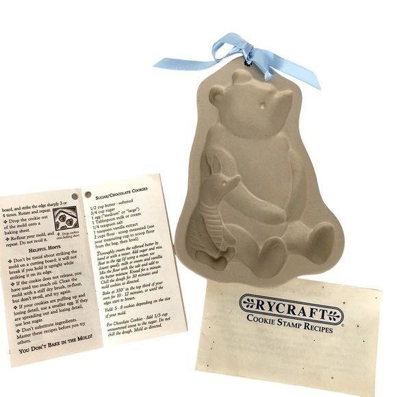 VTG NIB Brown Bag Disney Winnie the Pooh & Piglet Ceramic Cookie Mold - Picture 5 of 6